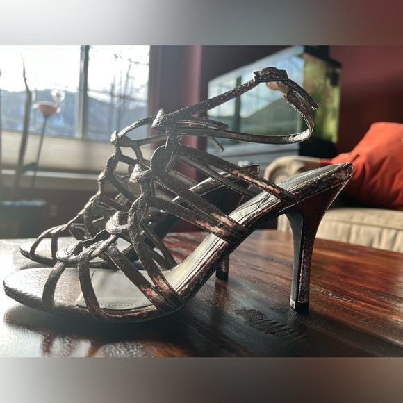 Nina Sanchia True Silver Reflective Surdette Heels Glitter Gems Women’s Size 7.5 - Picture 4 of 10